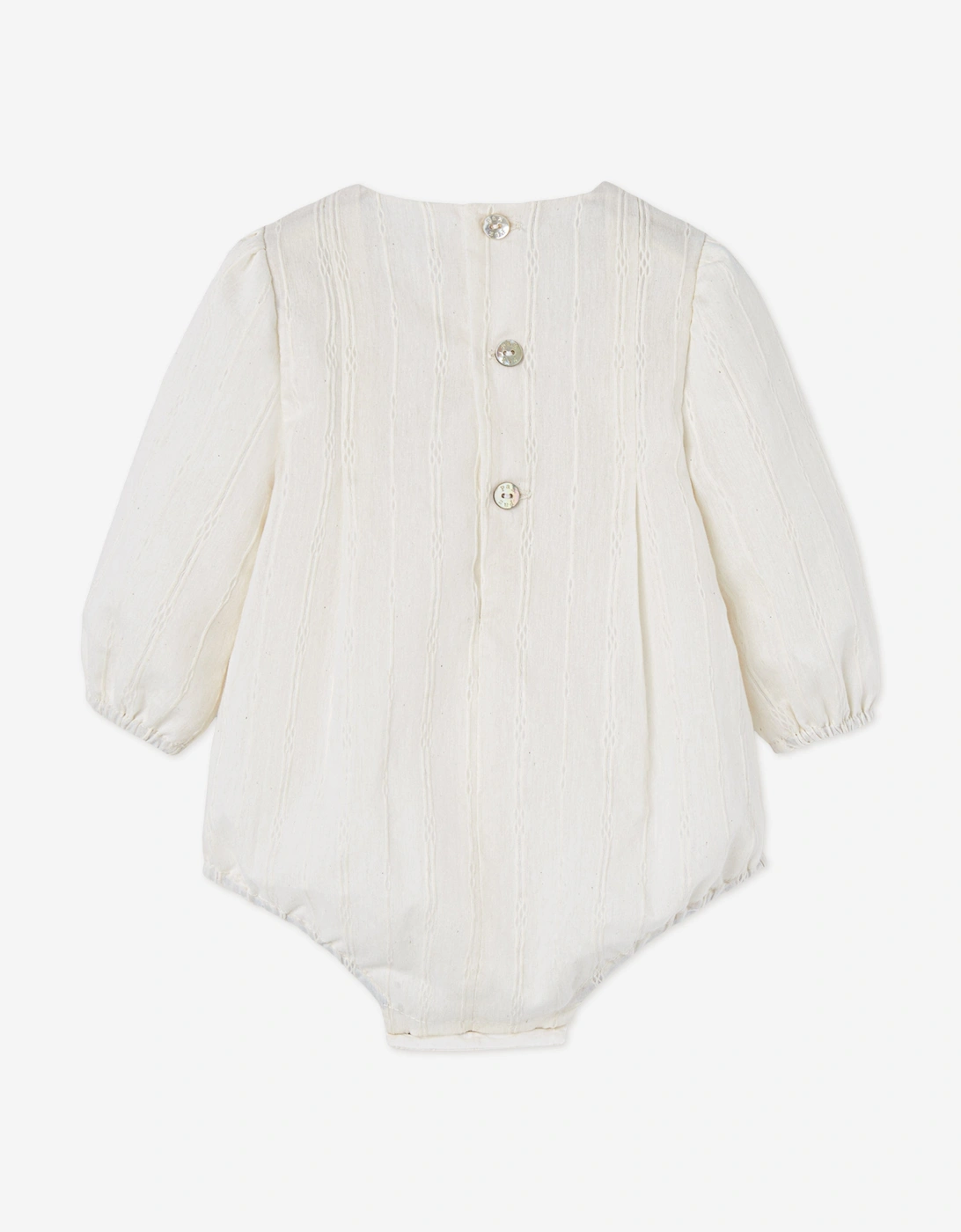 Baby Lace Trim Romper in Ivory