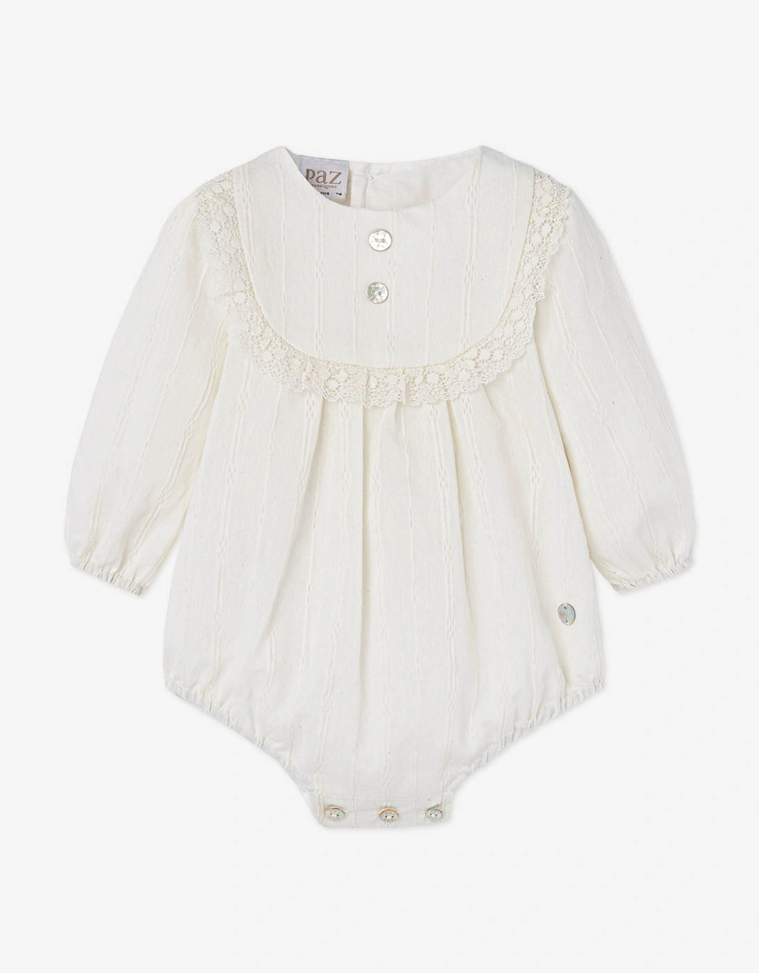 Baby Lace Trim Romper in Ivory, 5 of 4