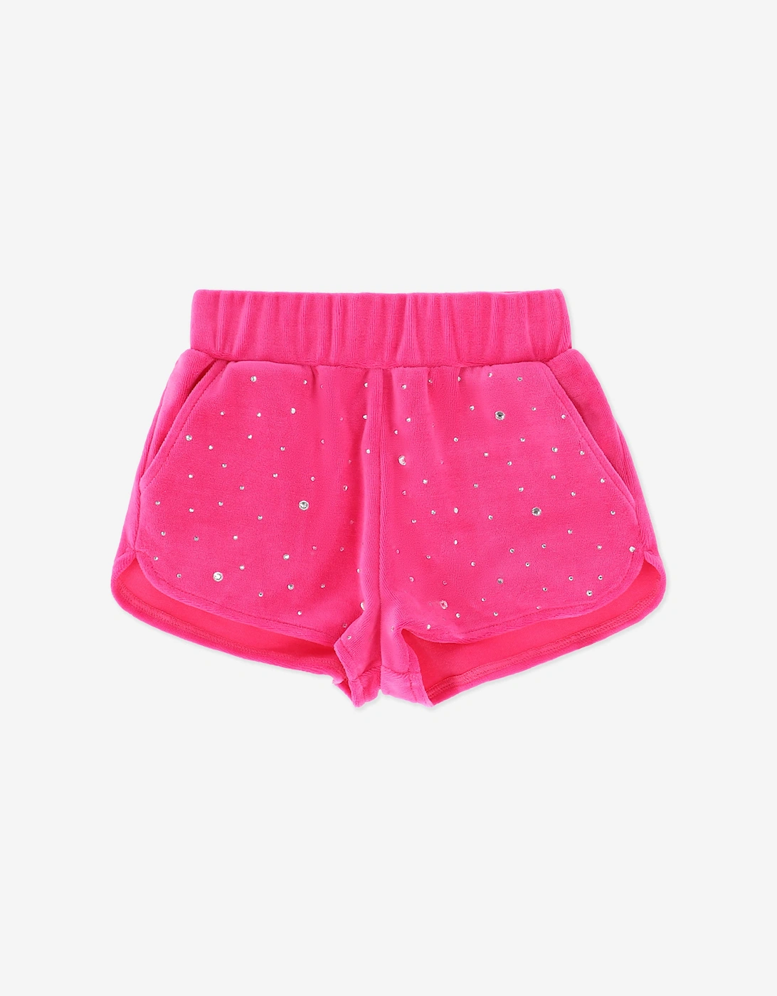 Angels Face Girls Bijou Crystal Velour Short Set in Pink