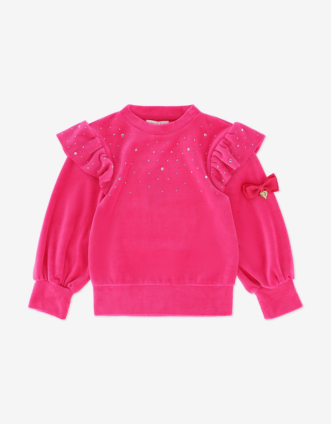 Angels Face Girls Bijou Crystal Velour Short Set in Pink