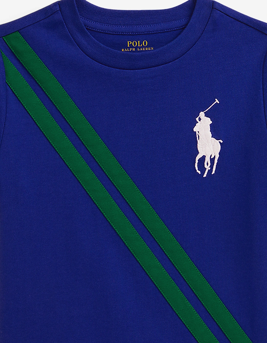 Boys Diagonal Stripe Logo T-Shirt in Blue