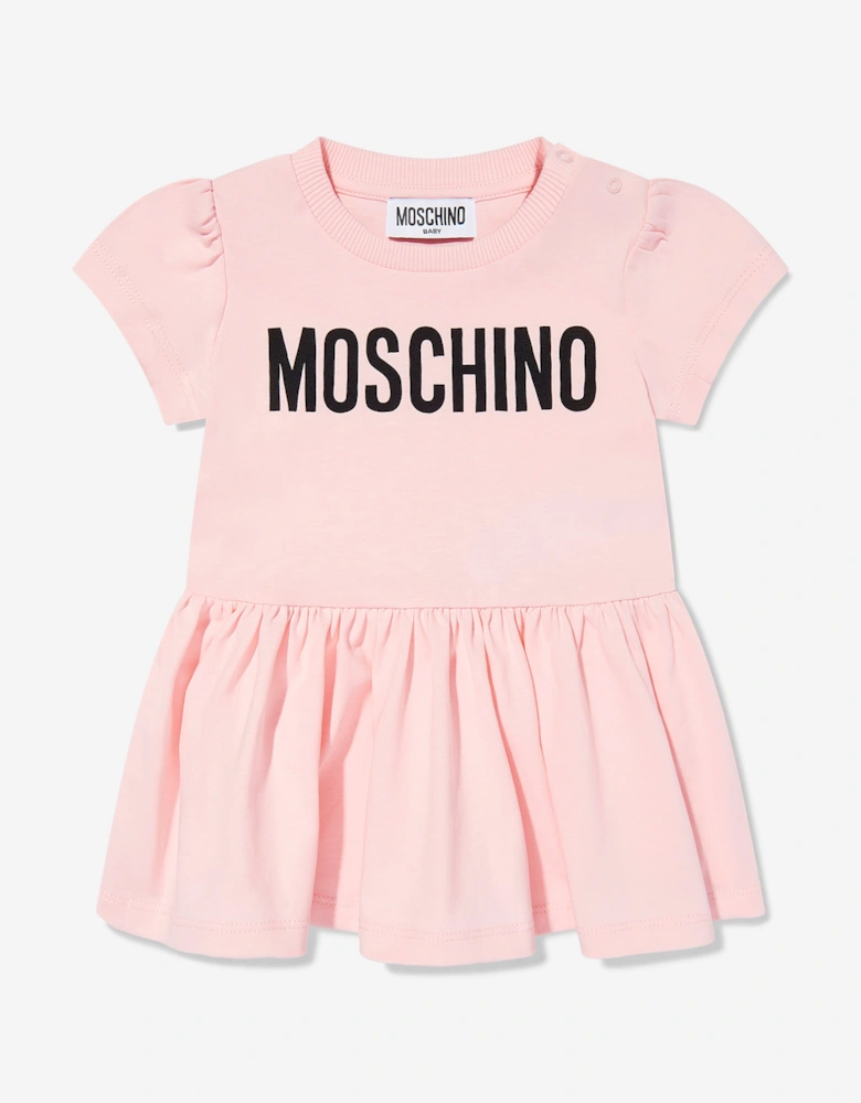 Baby Girls Logo Skater Dress in Pink