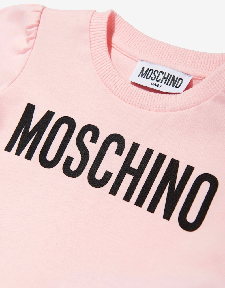 Baby Girls Logo Skater Dress in Pink