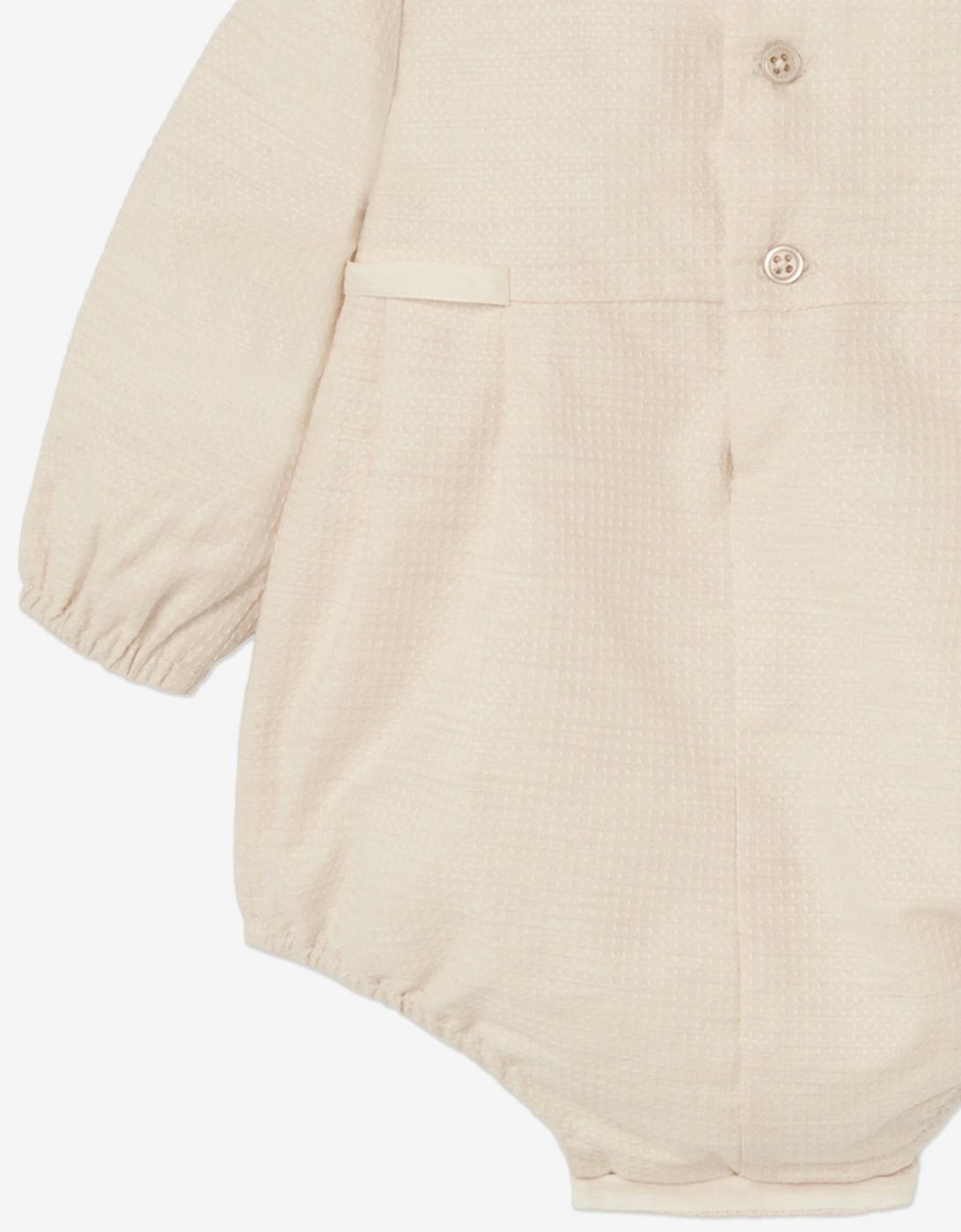 Baby Girls Cotton Romper in Beige
