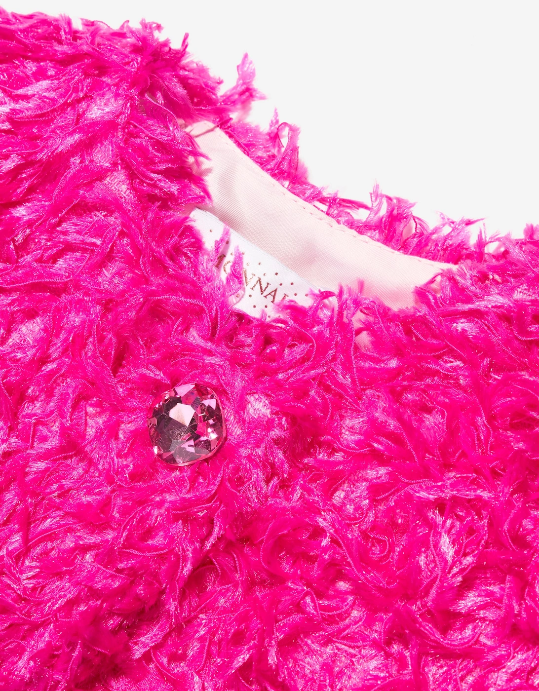 Girls Feathered Jacket in Pink