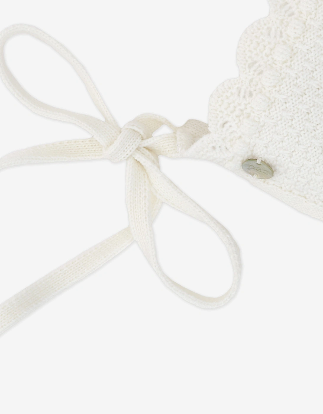 Baby Knitted Bonnet in Ivory