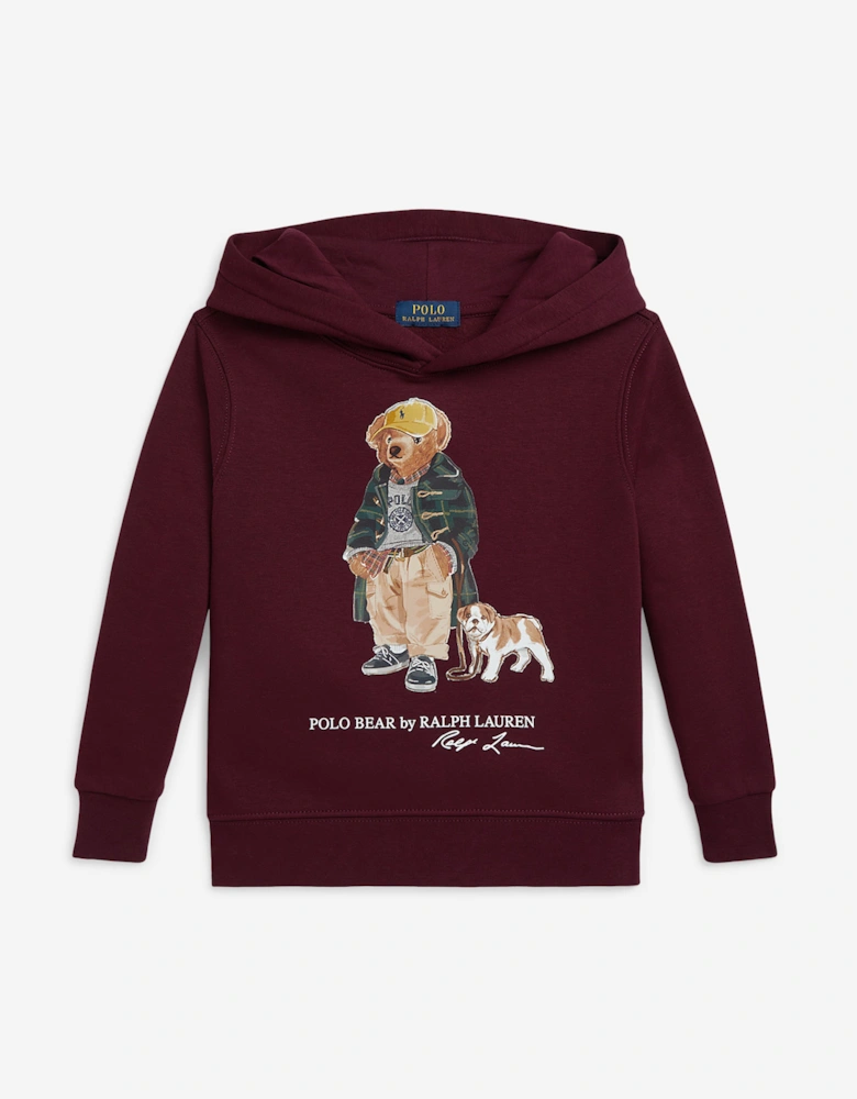 Boys Polo Bear Hoodie in Red