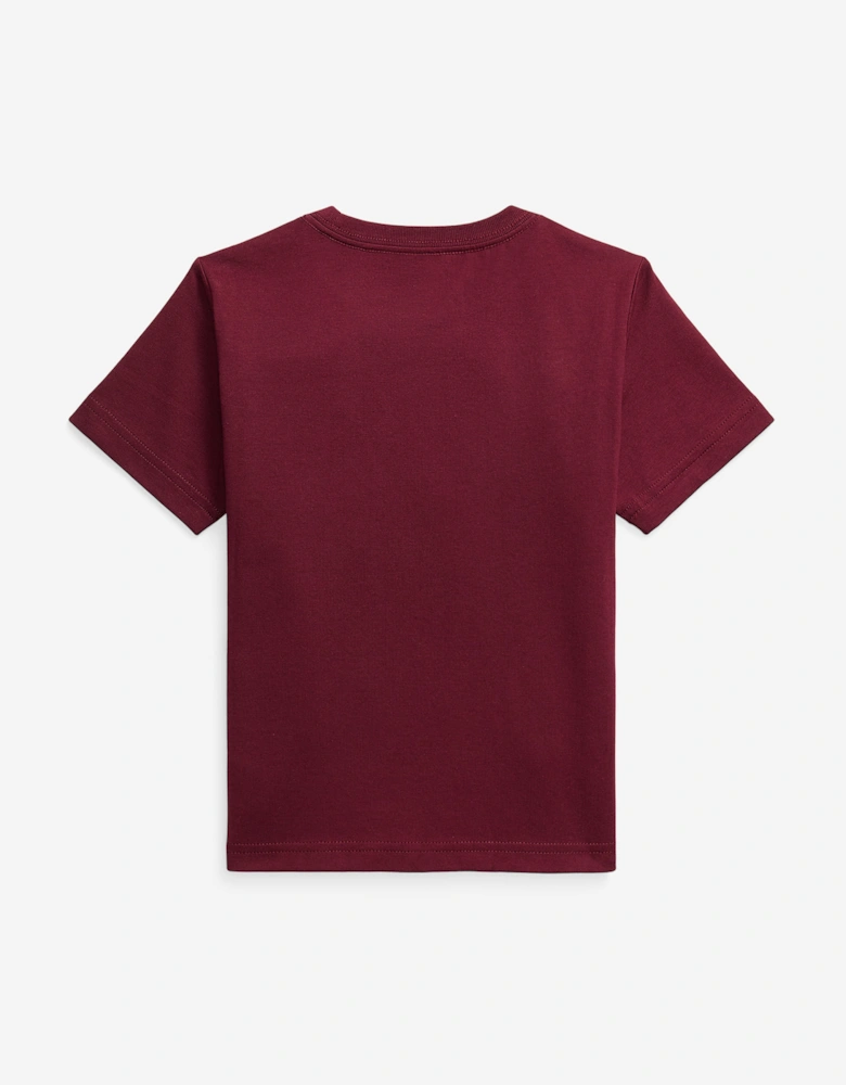 Boys Logo Pocket T-Shirt in Red