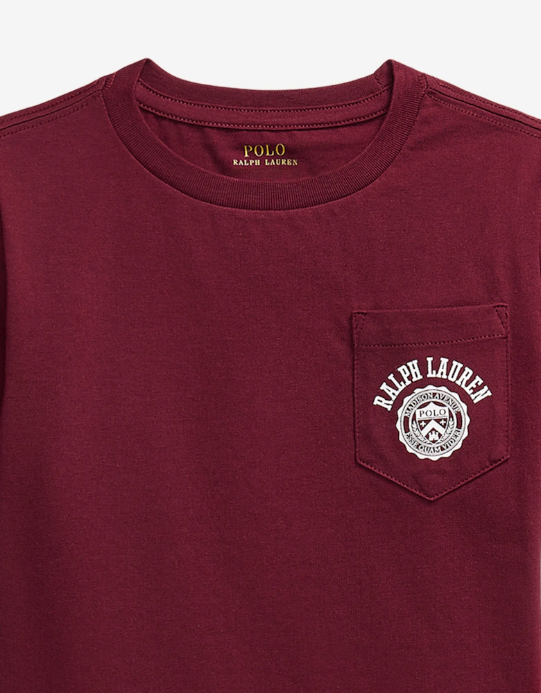 Boys Logo Pocket T-Shirt in Red