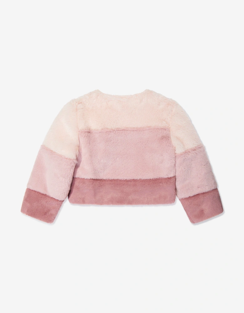 Girls Faux Fur Jacket in Multicolour