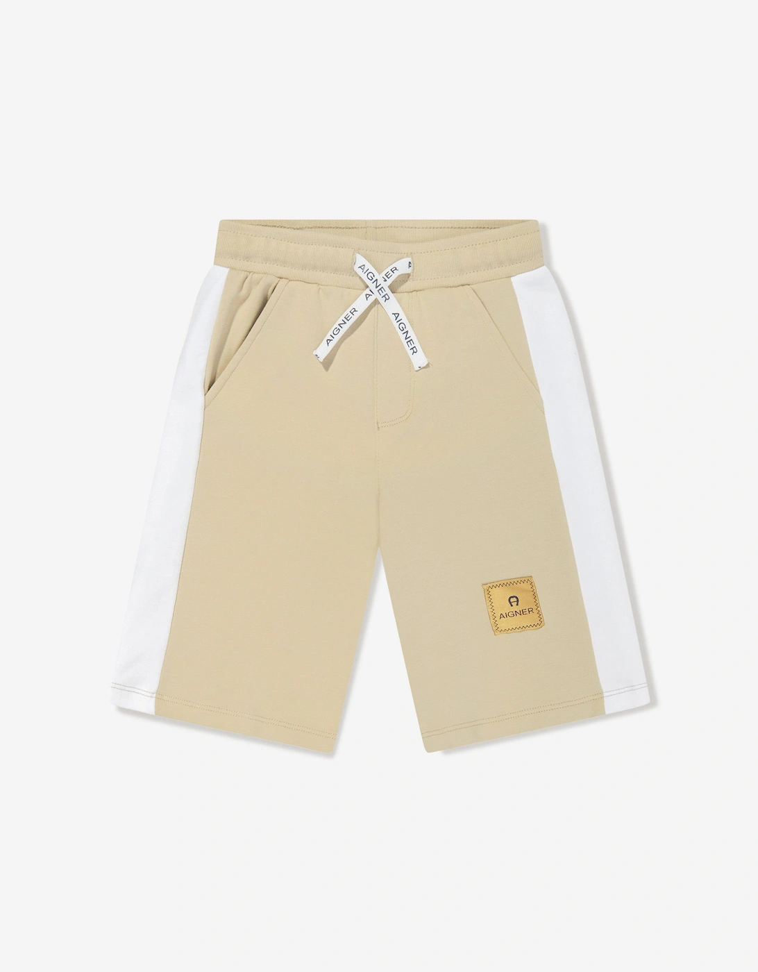 Boys Logo Bermuda Shorts in Beige, 5 of 4