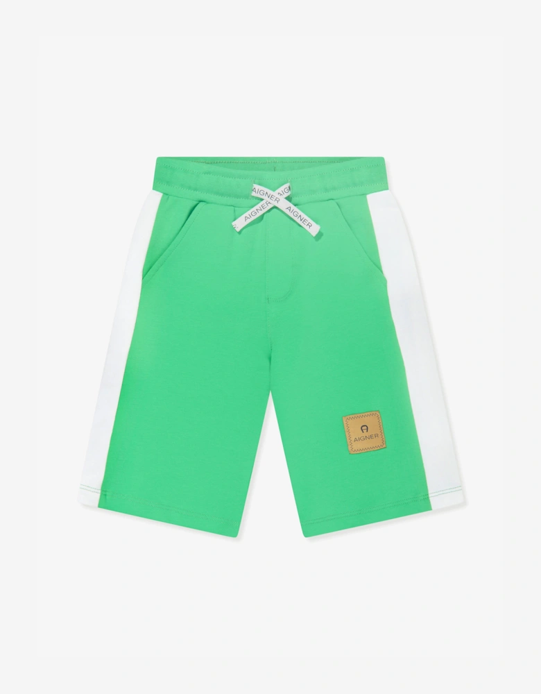 Boys Logo Bermuda Shorts in Green