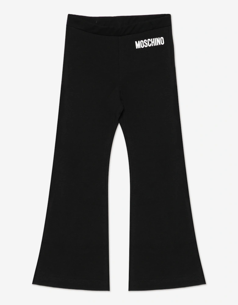 Girls Bell Bottom Joggers in Black