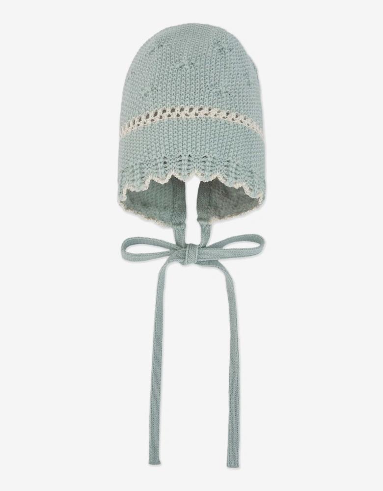 Baby Girls Knitted Bonnet in Green
