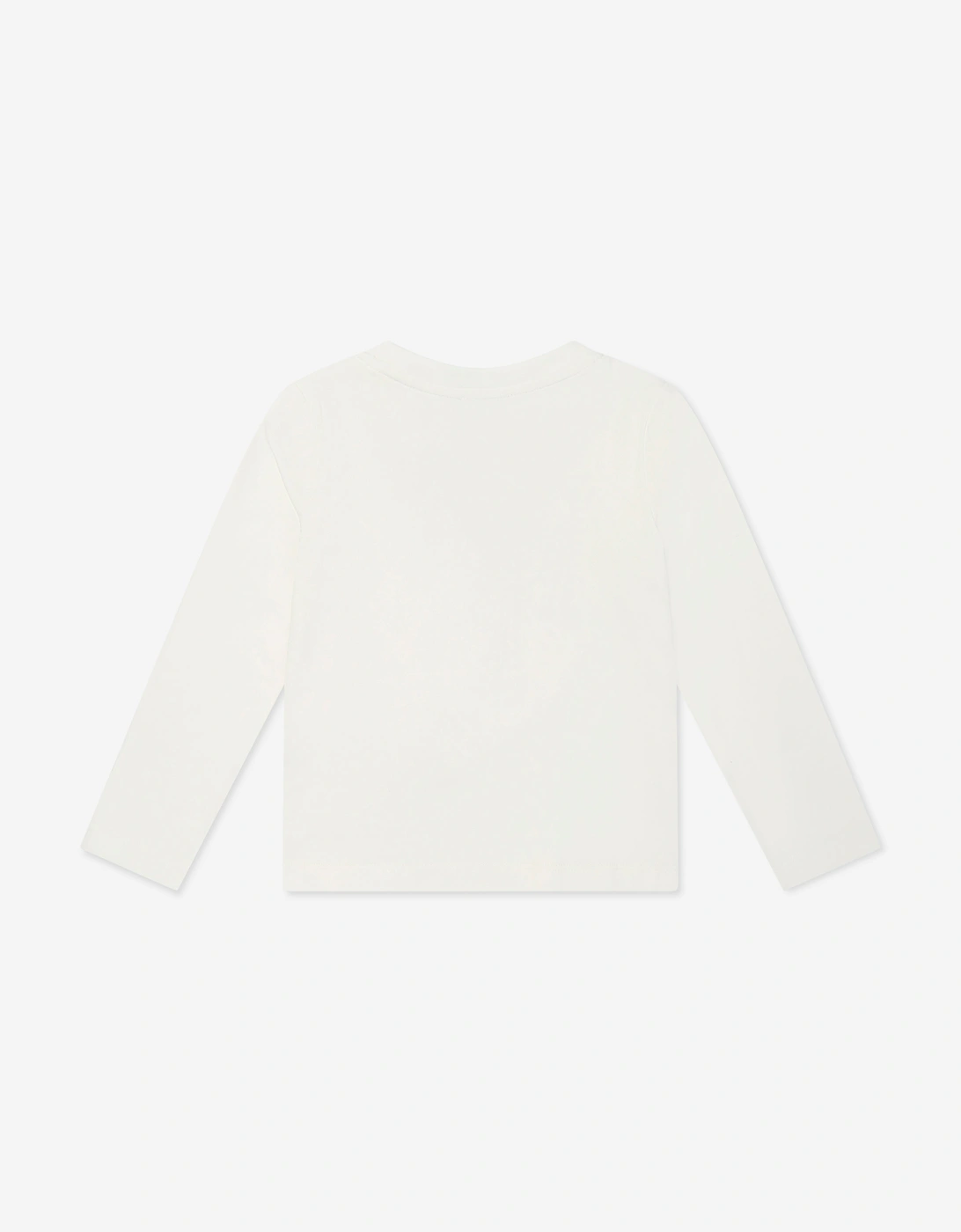 Girls Long Sleeve Bow T-Shirt in Ivory