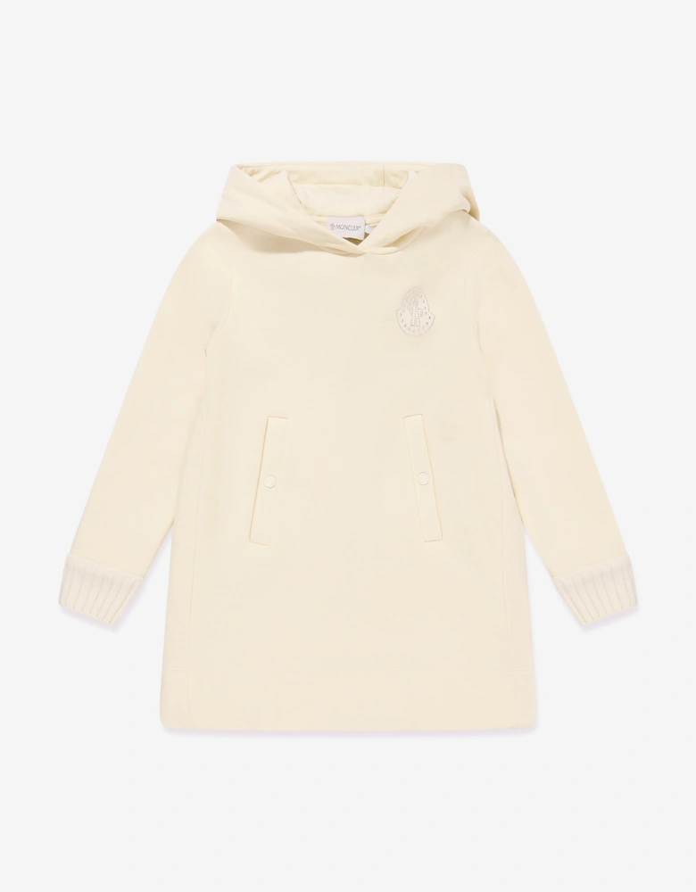 Enfant Girls Hooded Sweater Dress in Ivory