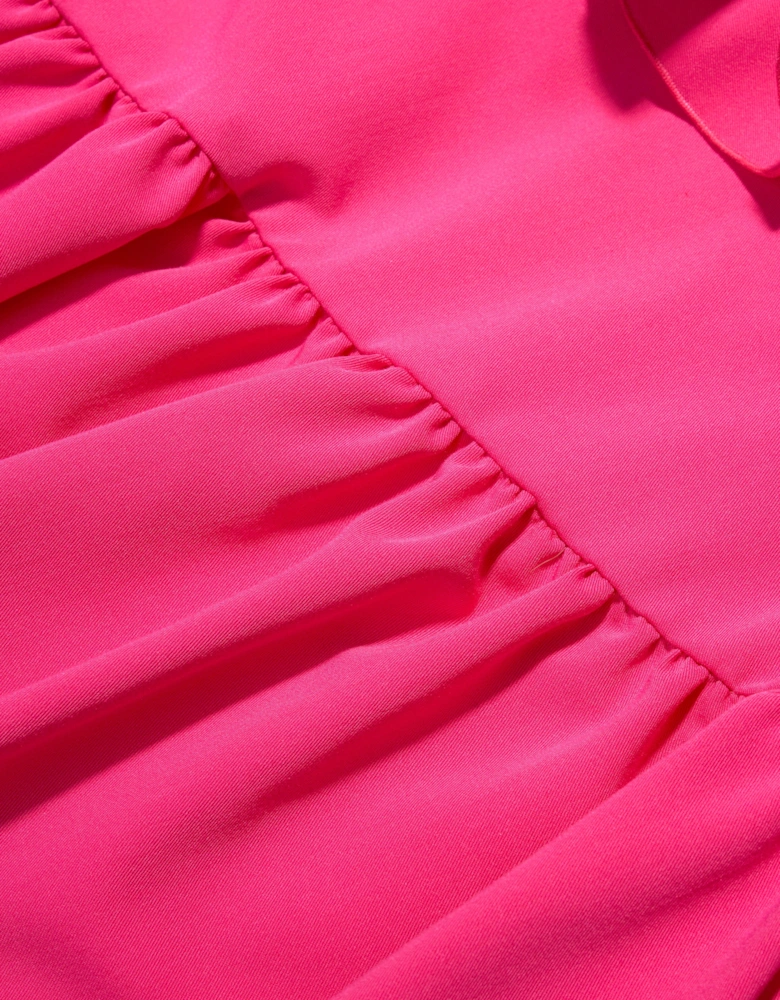 Girls Embellished Ruffle Dress in Pink