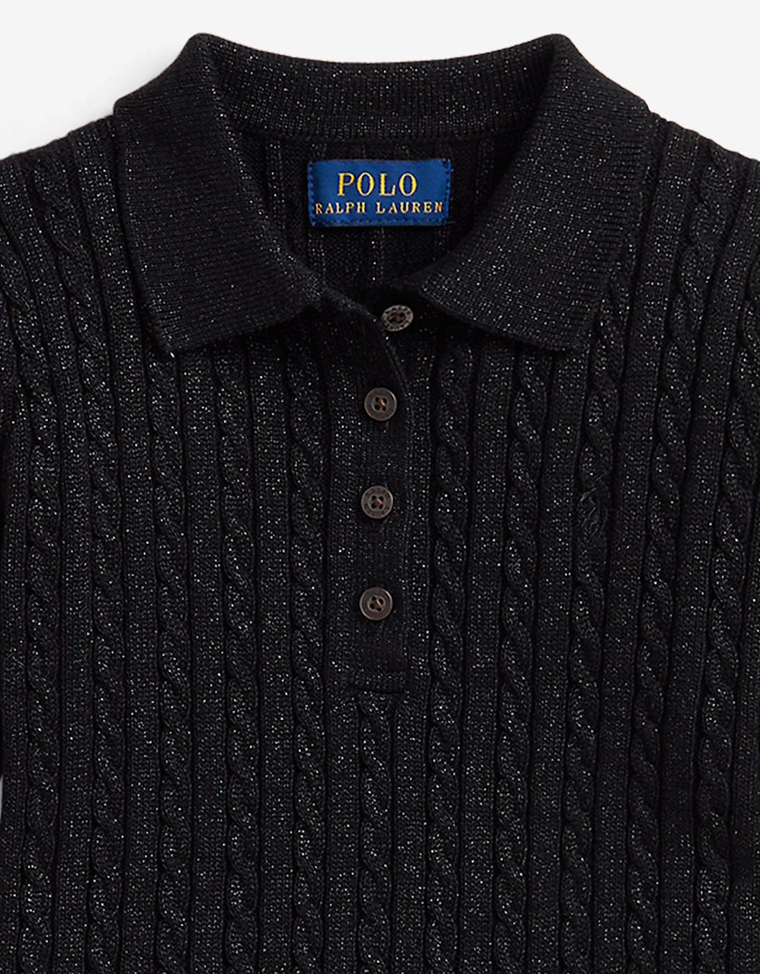 Girls Cotton Knit Dress in Black