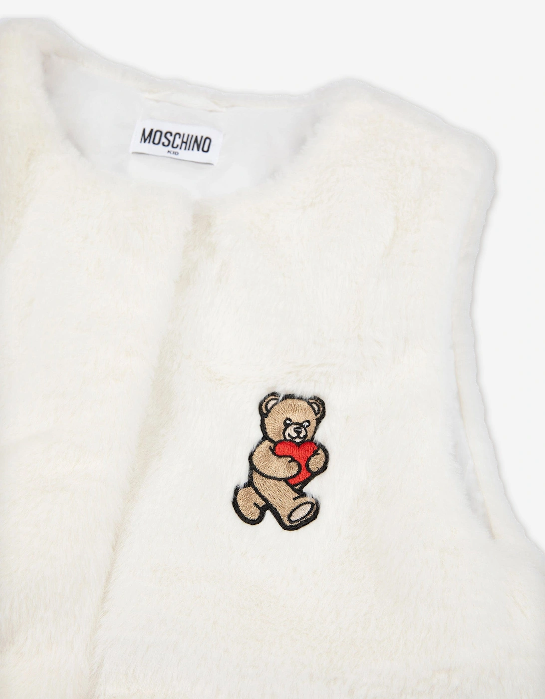 Girls Teddy Fleece Gilet in Ivory