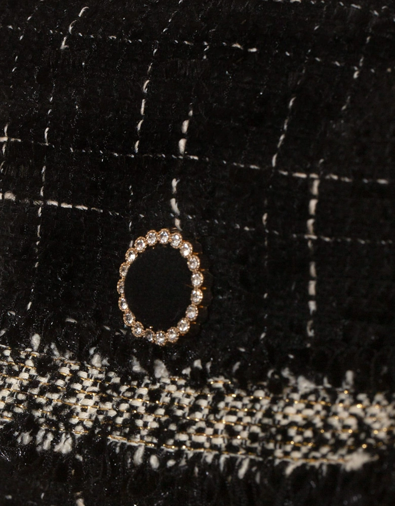 Girls Tweed Handbag in Black (19cm)