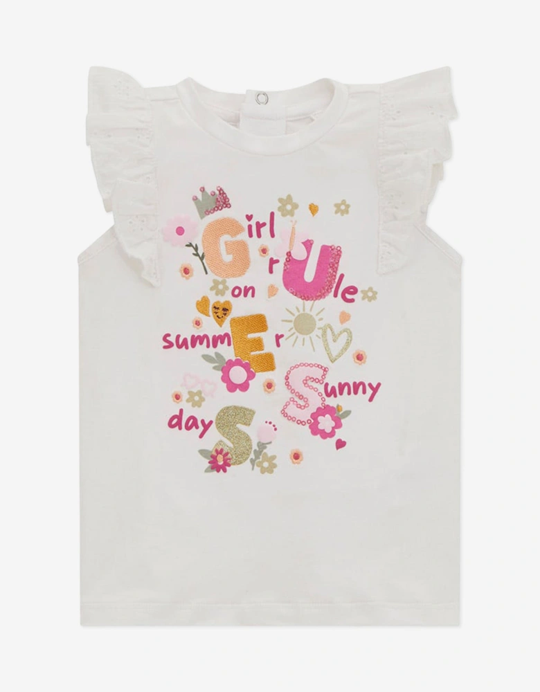 Baby Girls Legging Set in White