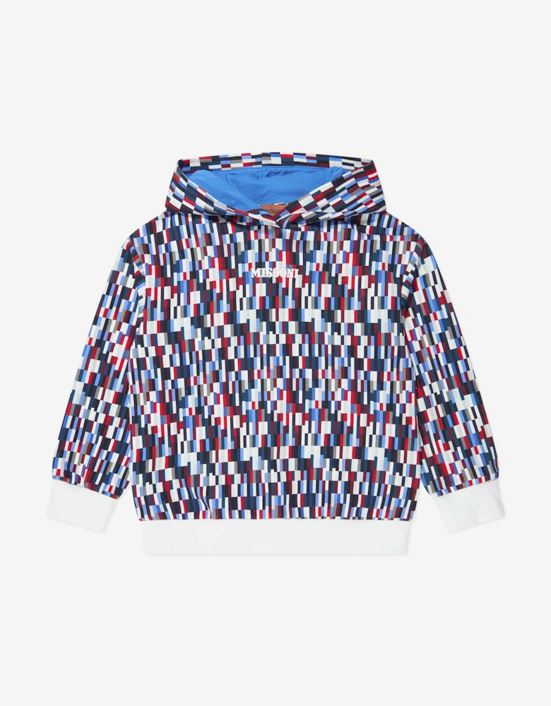 Boys Pixel Print Hoodie in Multicolour