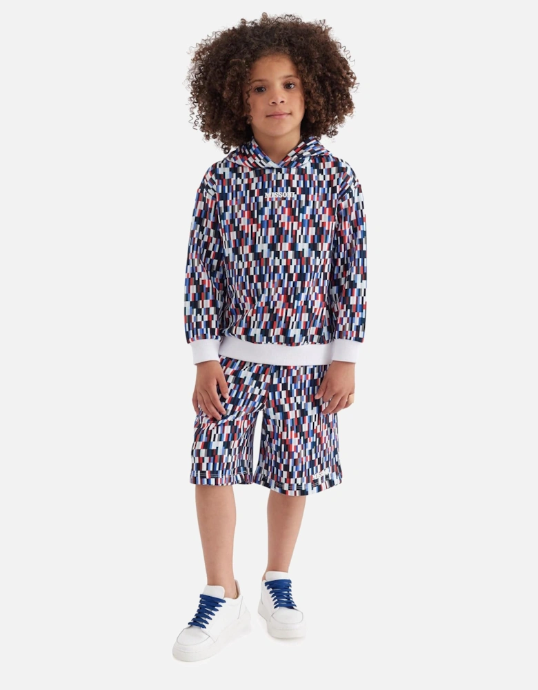 Boys Pixel Print Hoodie in Multicolour