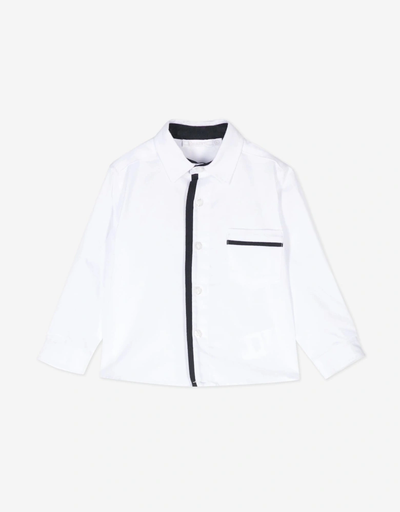 Baby Boys Cotton Shirt in White