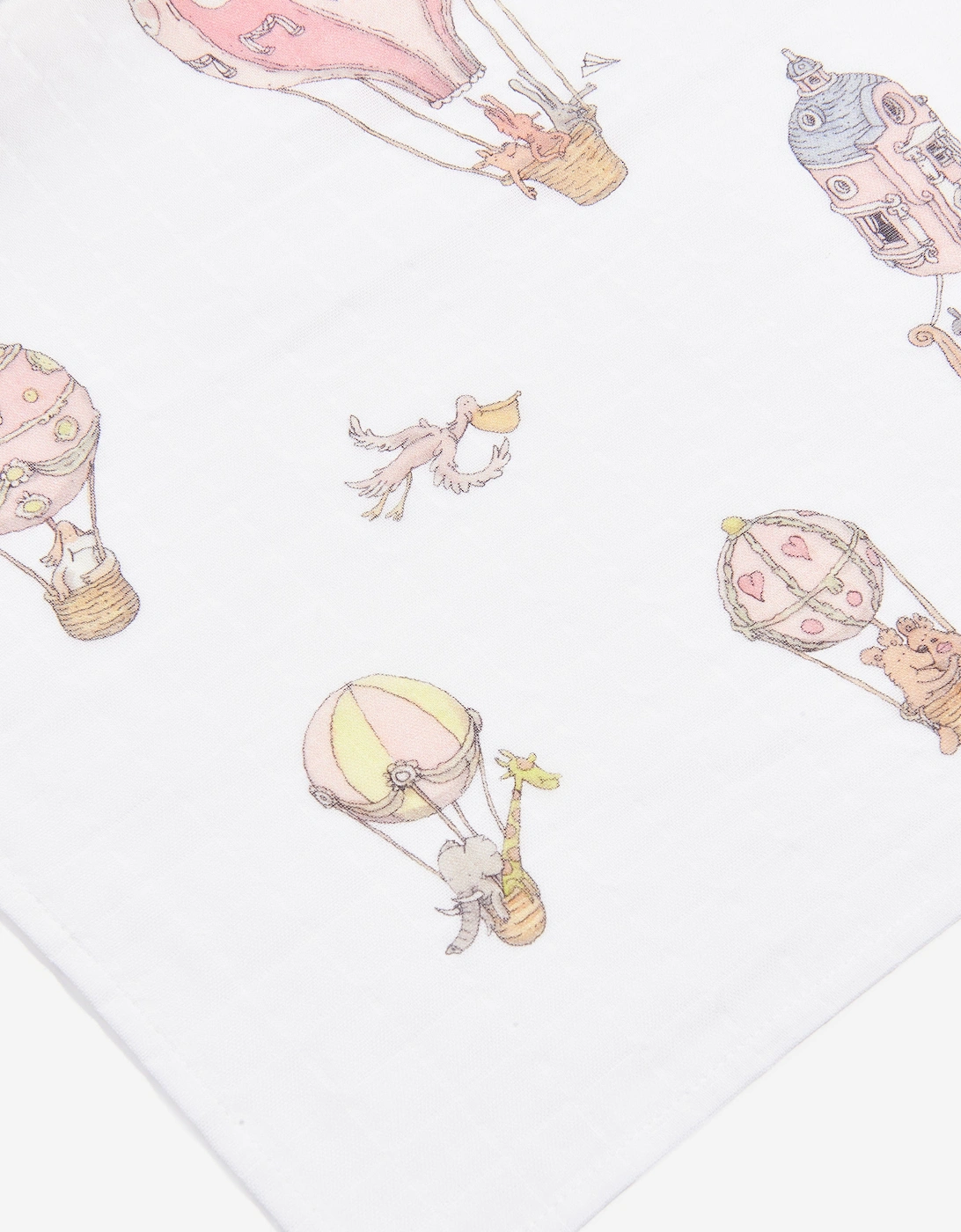 Baby Hot Air Balloons Swaddle in White (100cm)