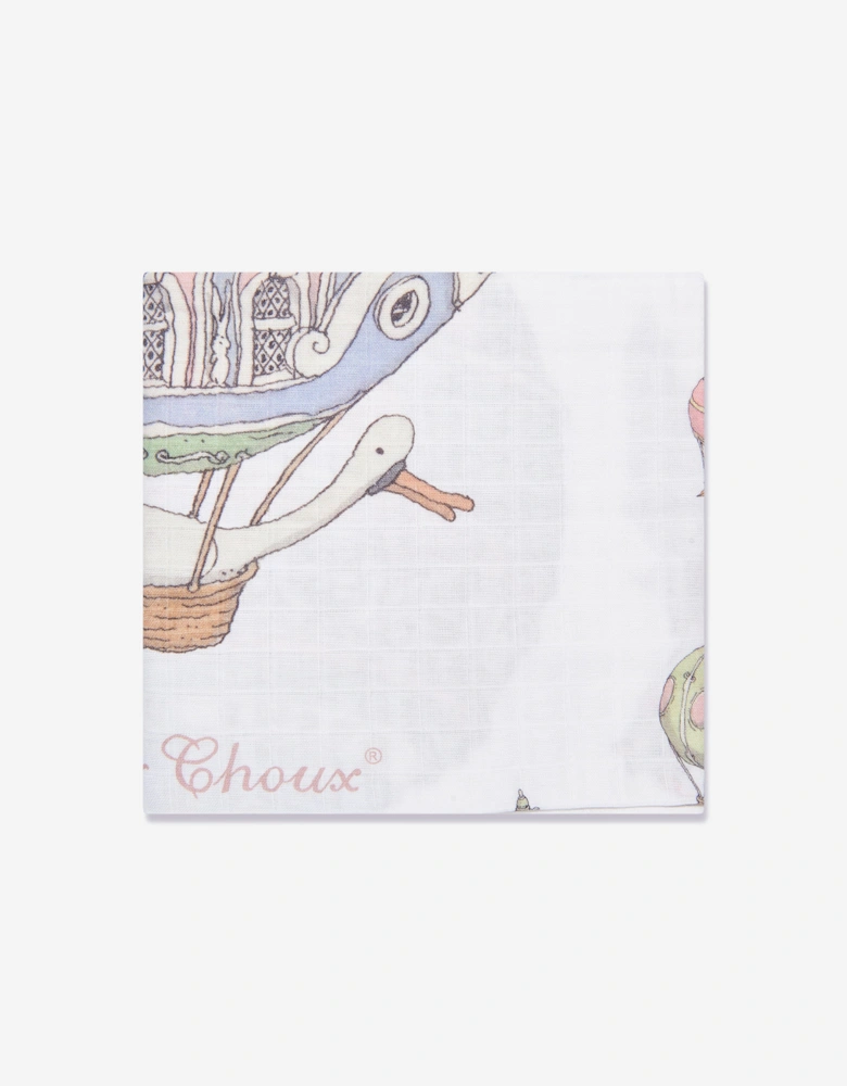 Baby Hot Air Balloons Swaddle in White (100cm)