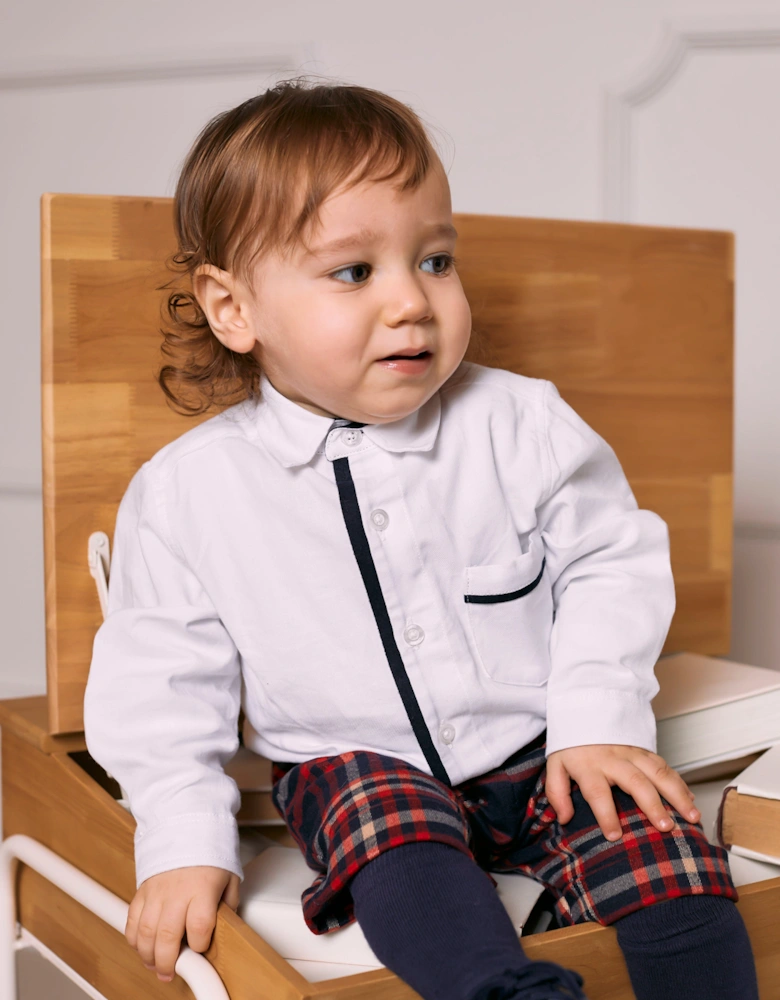 Baby Boys Cotton Shirt in White