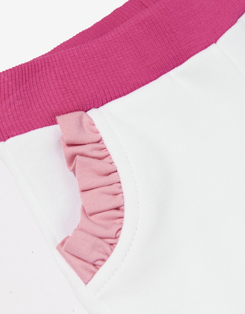 Baby Girls Logo Frill Joggers in White