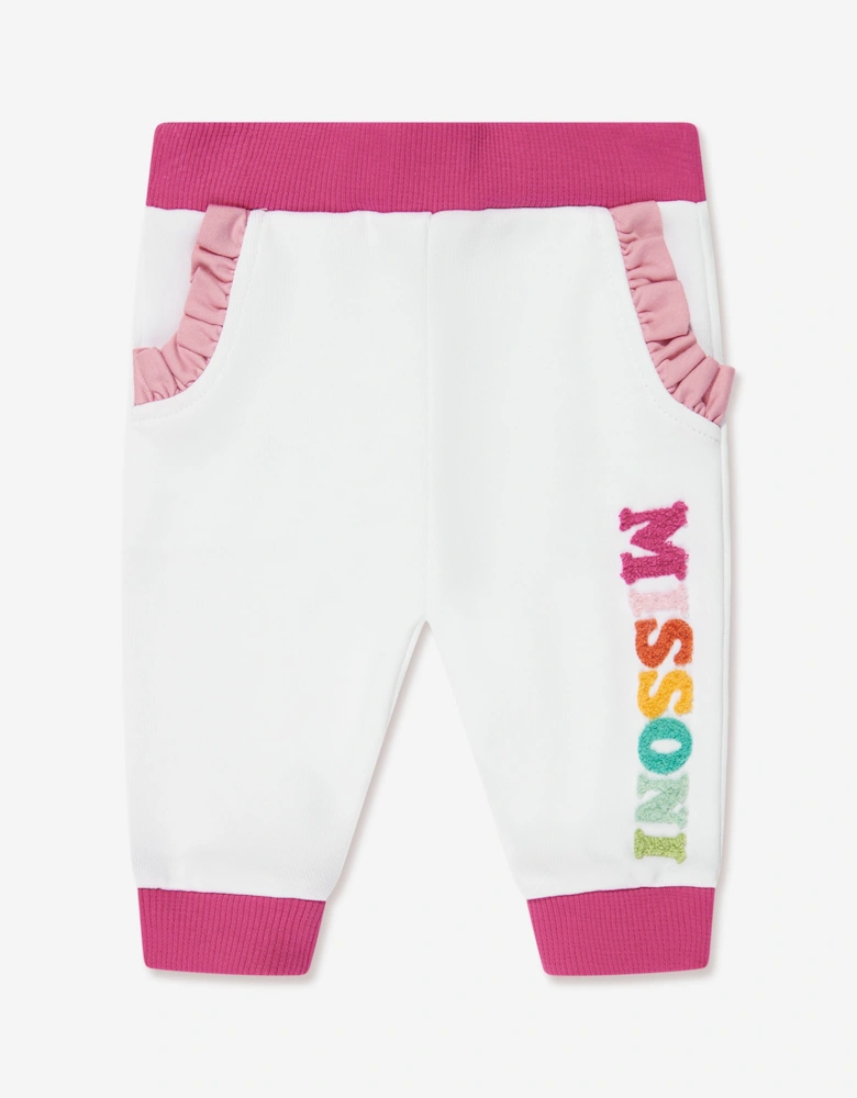 Baby Girls Logo Frill Joggers in White