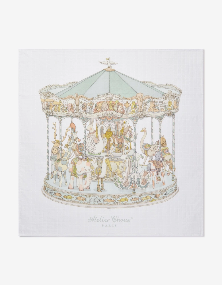 Baby Carousel Swaddle in White (100cm)