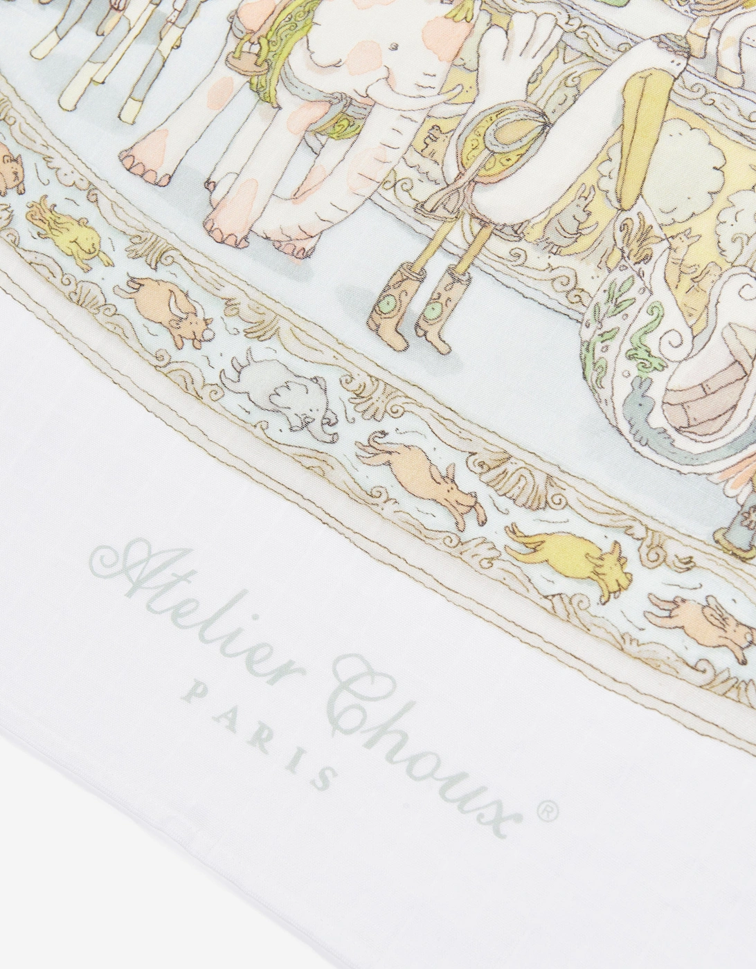 Baby Carousel Swaddle in White (100cm)