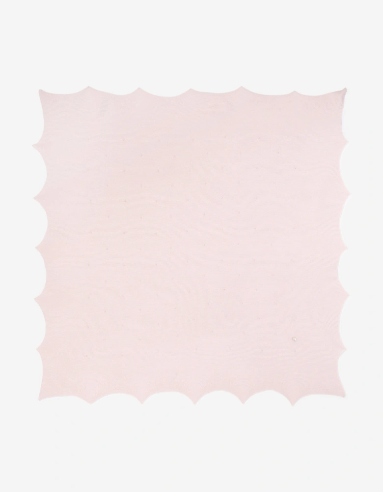 Baby Girls Wool Knitted Shawl in Pink (105cm)