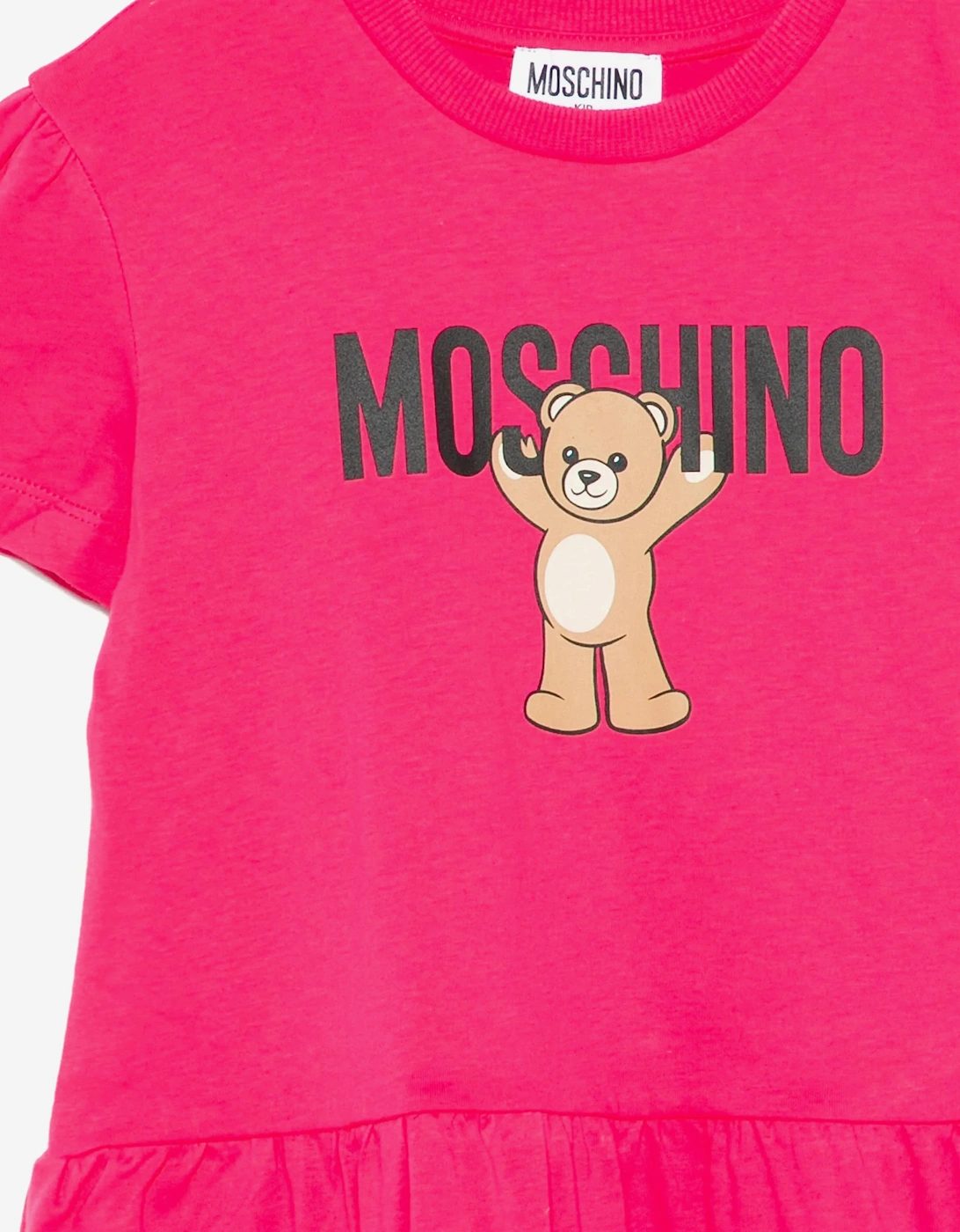 Girls Teddy Bear Logo Dress in Pink