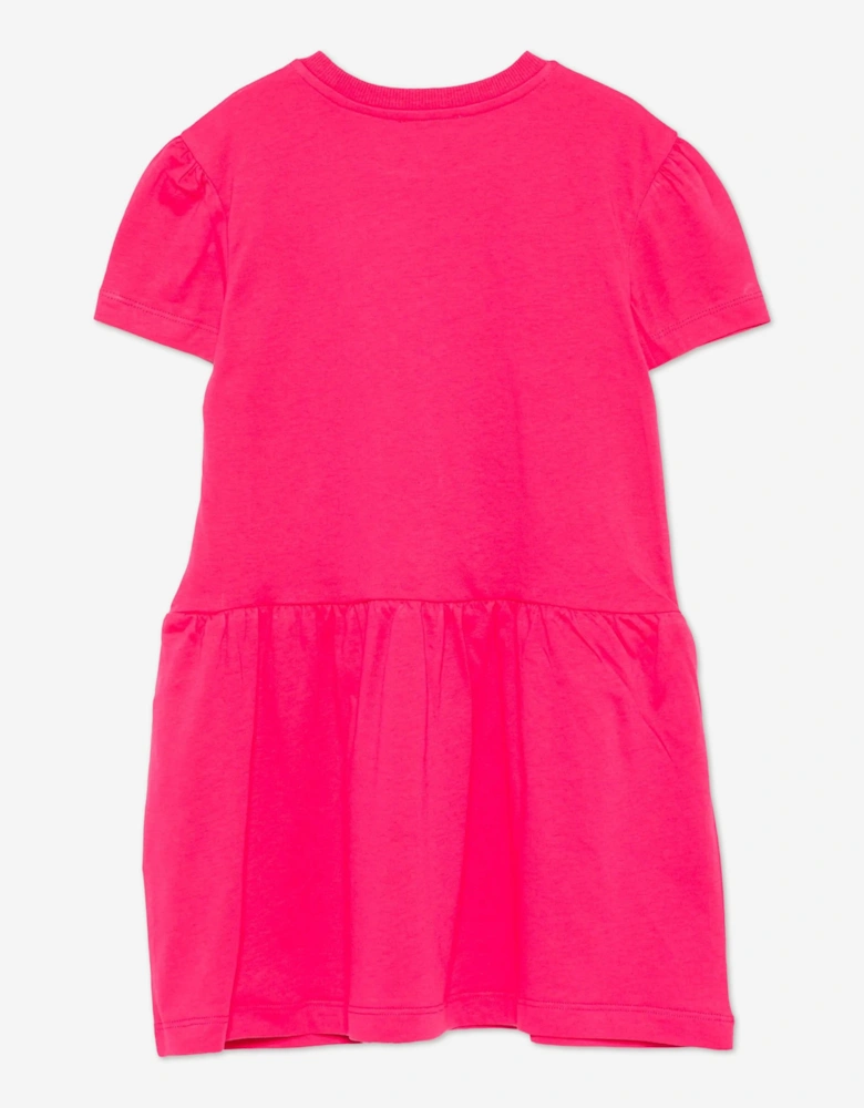 Girls Teddy Bear Logo Dress in Pink
