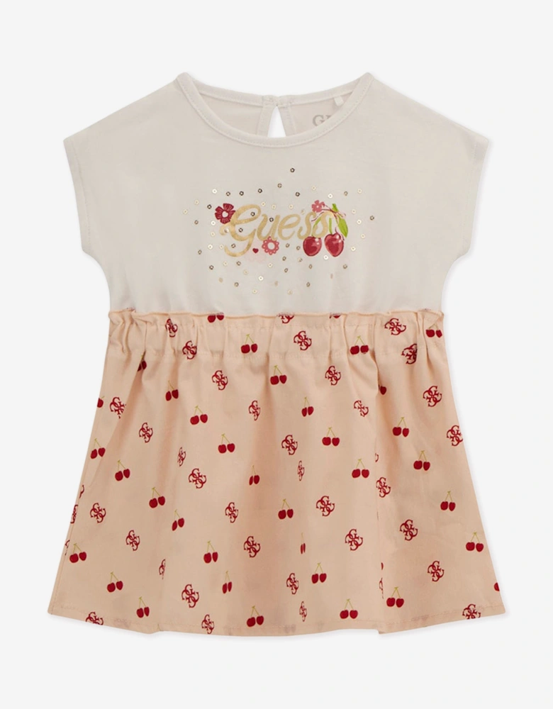 Baby Girls Cherry Dress with Knickers in Pink
