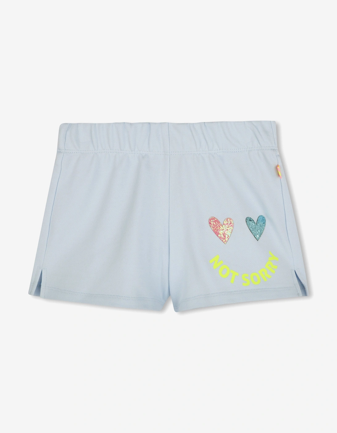 Billieblush Girls Glitter Heart Shorts in Blue, 5 of 4