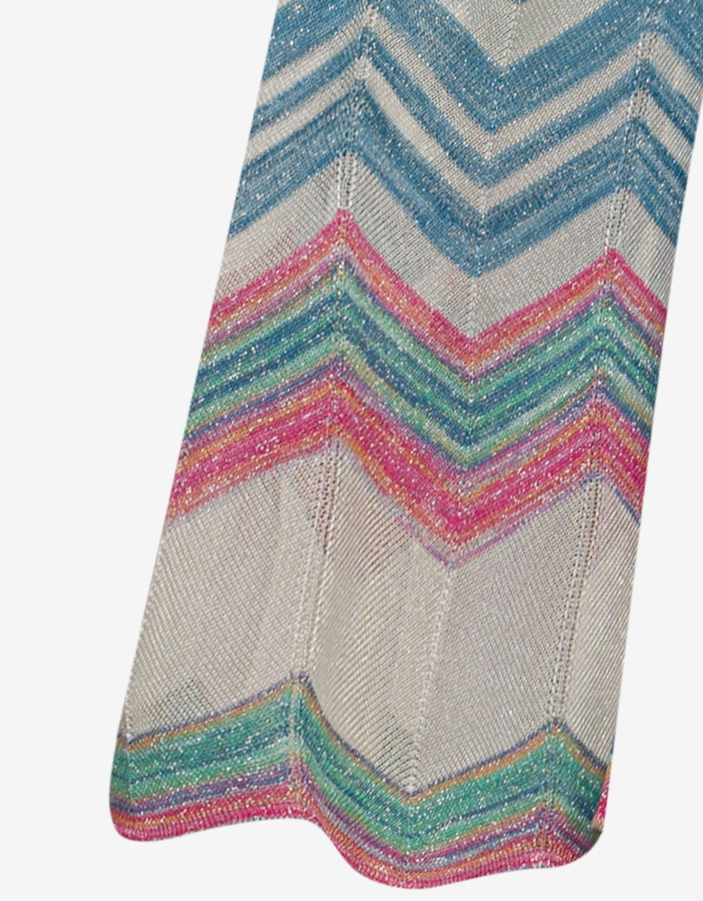 Girls Zigzag Knit Trousers in Multicolour