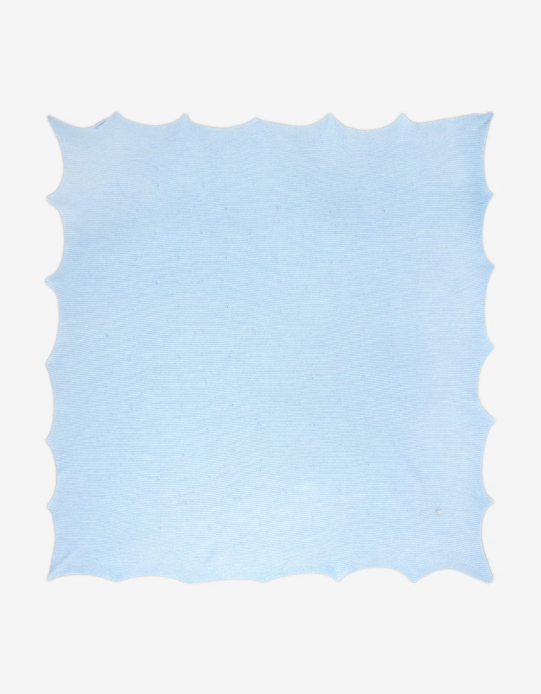 Baby Boys Wool Knitted Shawl in Blue (105cm)