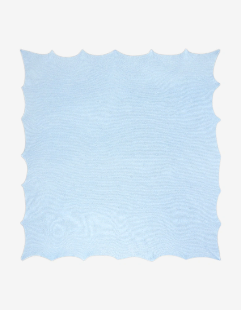 Baby Boys Wool Knitted Shawl in Blue (105cm)