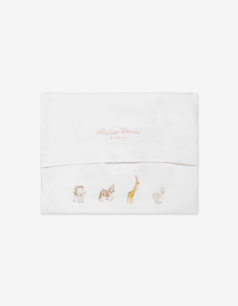 Girls Carousel Satin Cushion in Pink (40 cm x 30 cm)