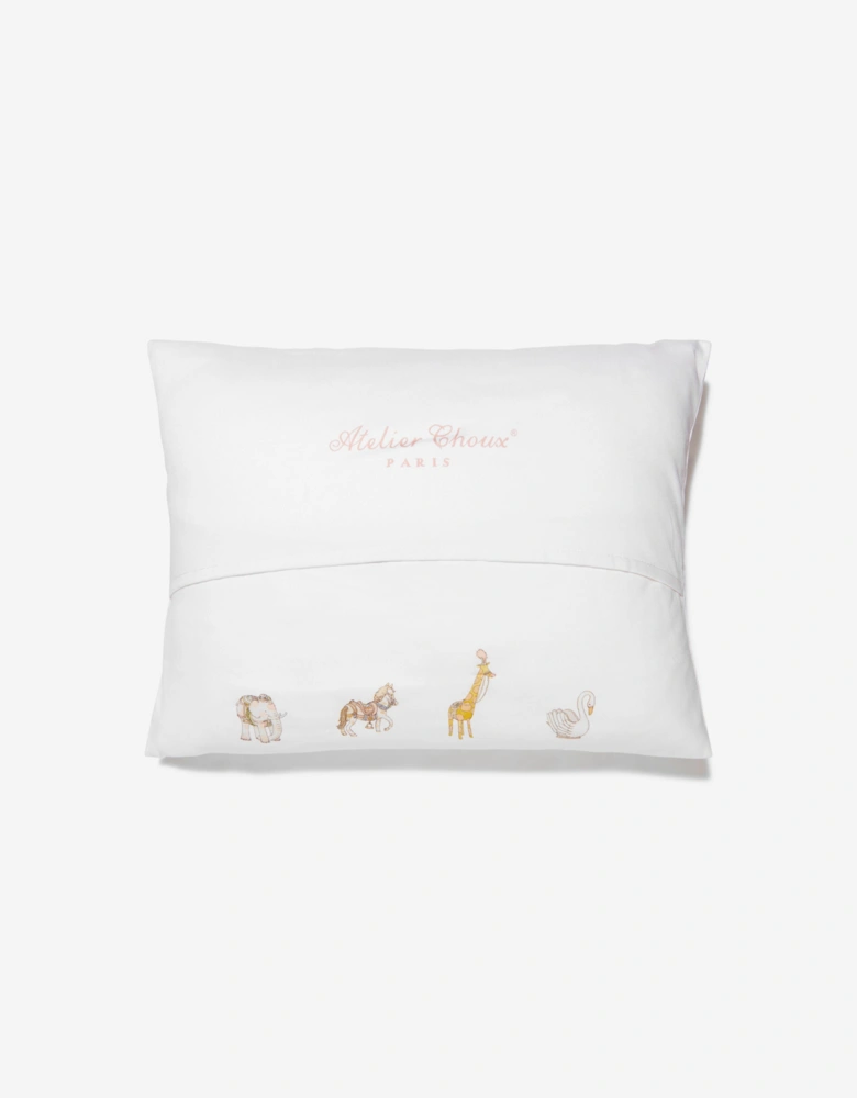 Girls Carousel Satin Cushion in Pink (40 cm x 30 cm)