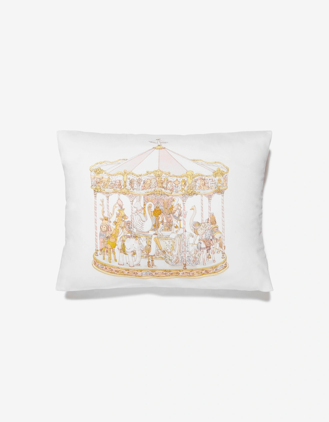 Girls Carousel Satin Cushion in Pink (40 cm x 30 cm), 6 of 5