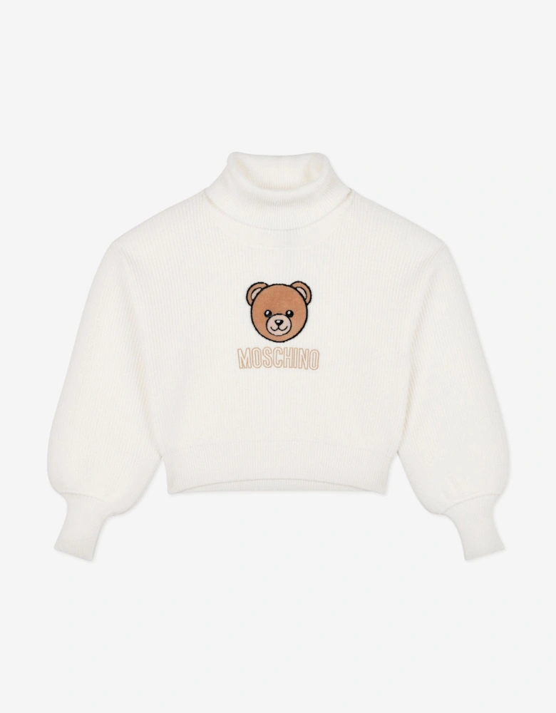 Girls Bear Logo Jumper in Ivory