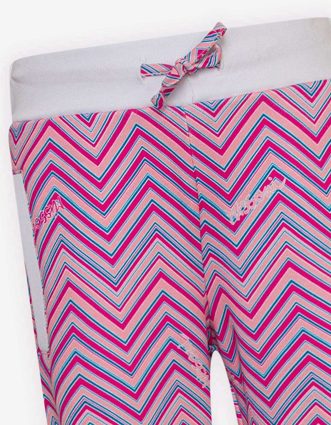 Girls Zigzag Joggers in Pink