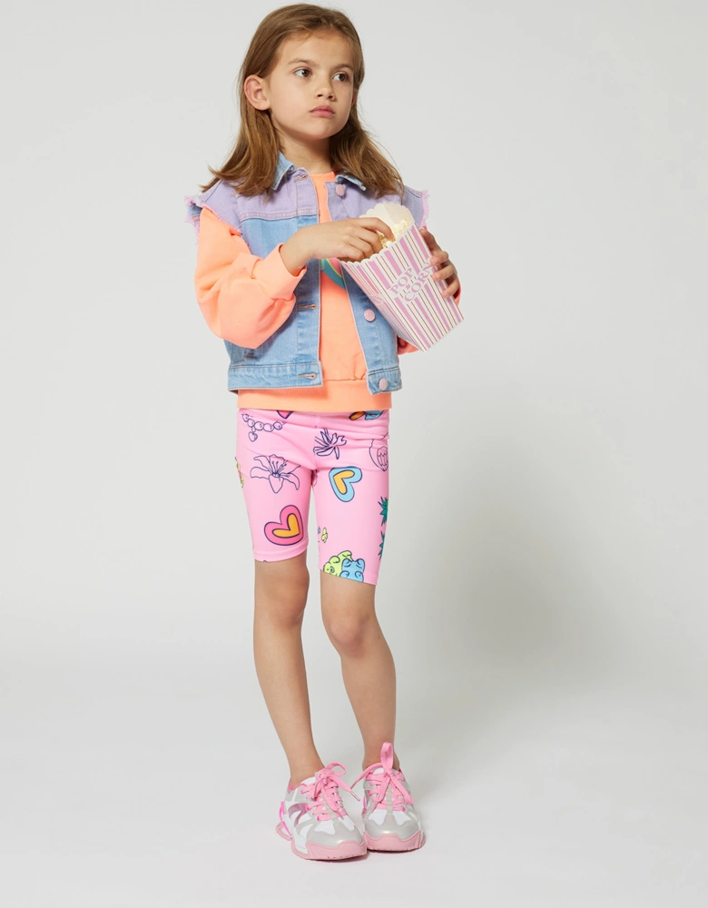 Billieblush Girls Tropical Cycling Shorts in Pink