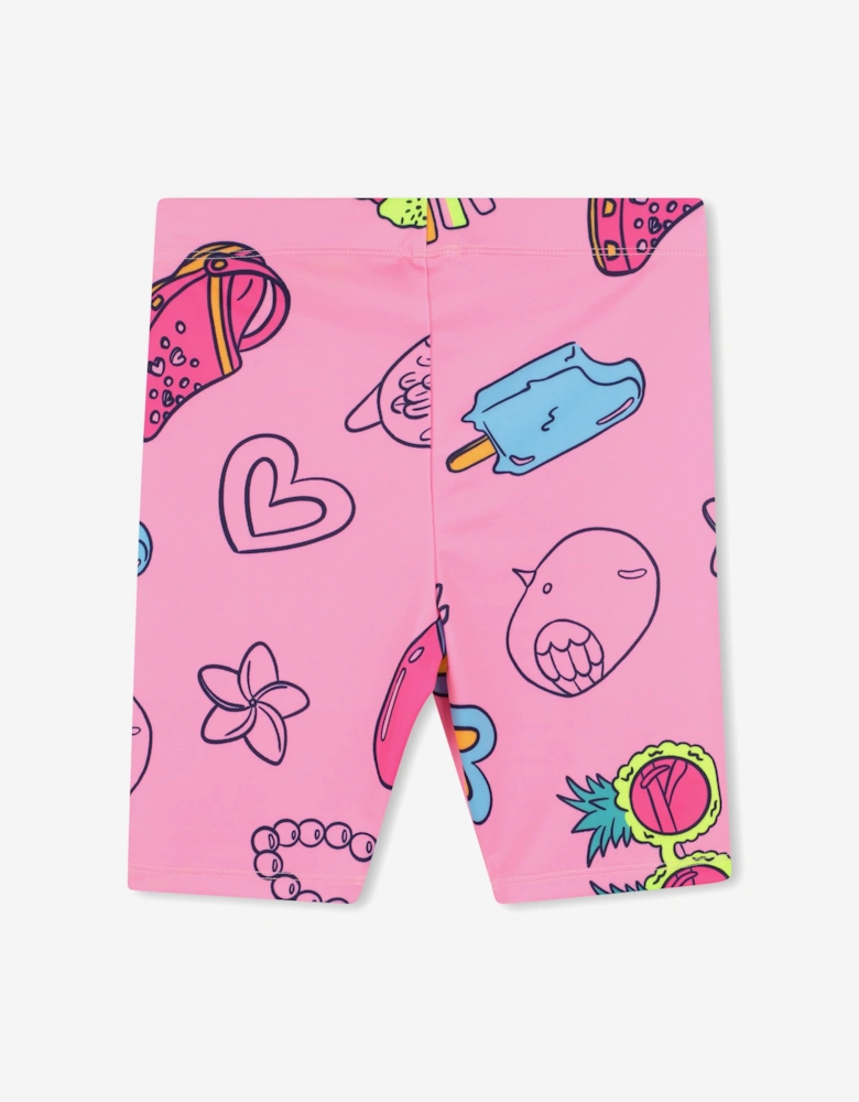 Billieblush Girls Tropical Cycling Shorts in Pink